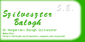 szilveszter balogh business card